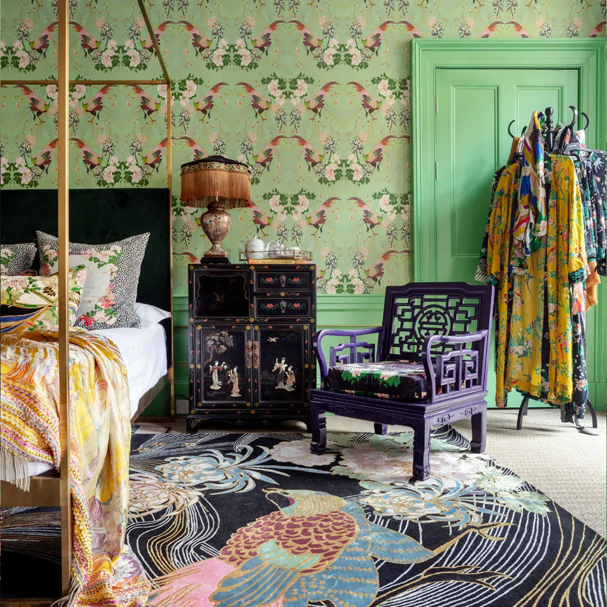 Phoenix Green Wallpaper - Wendy Morrison Design - Courthouse Interiors