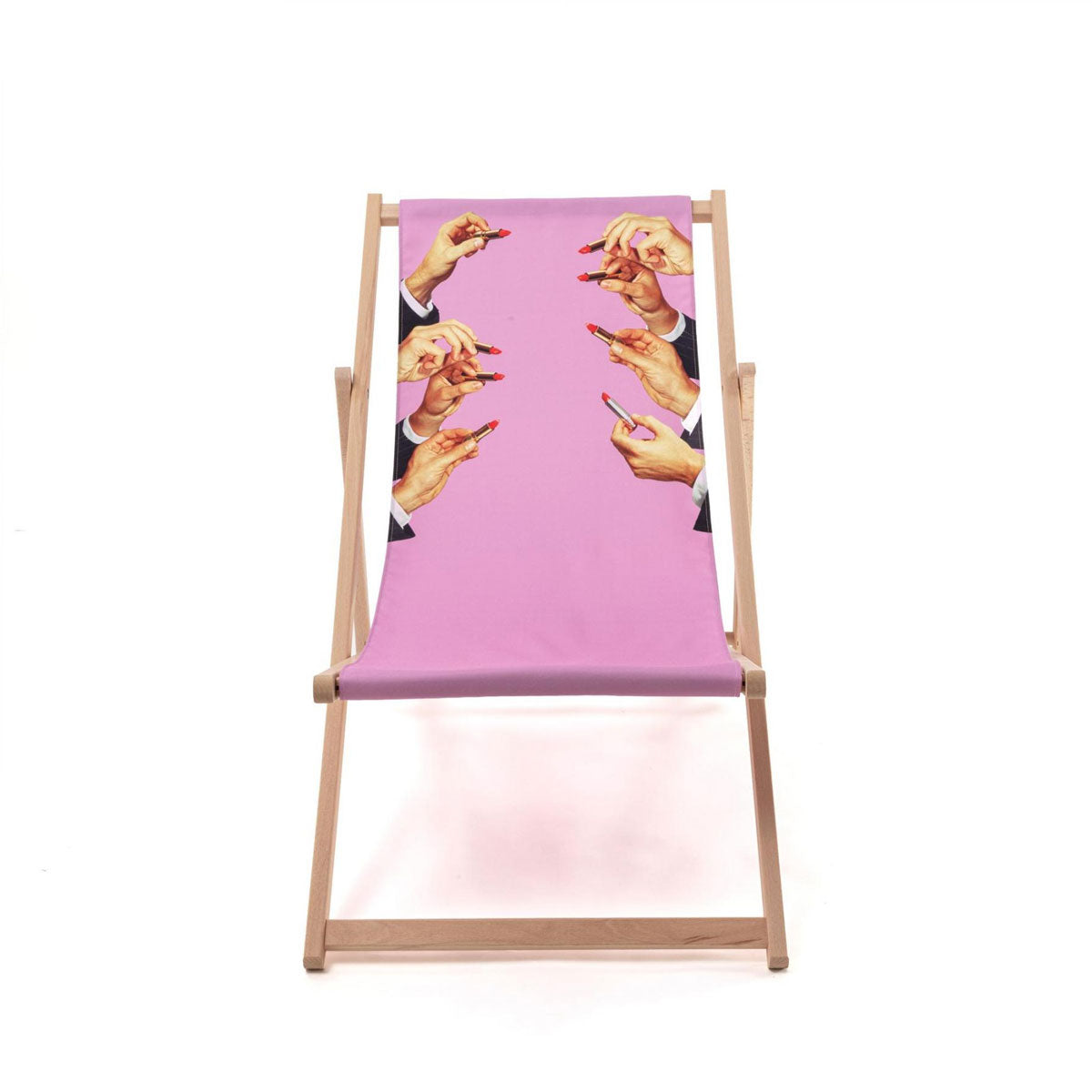 Seletti X Toiletpaper &#39;Lipsticks Pink&#39; Deck Chair