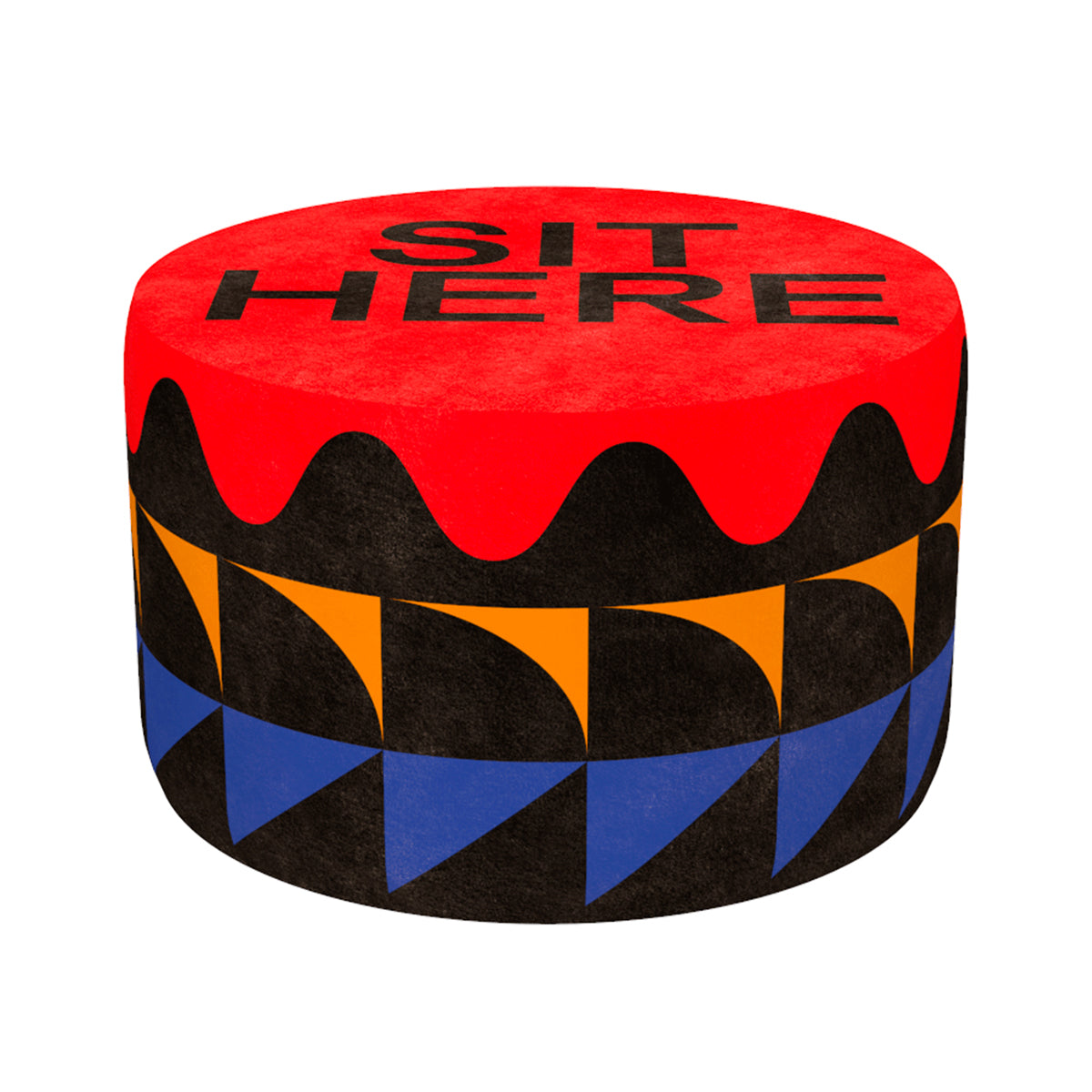 Oggian Sit Here Red Pouf M by Marco Oggian - Qeeboo