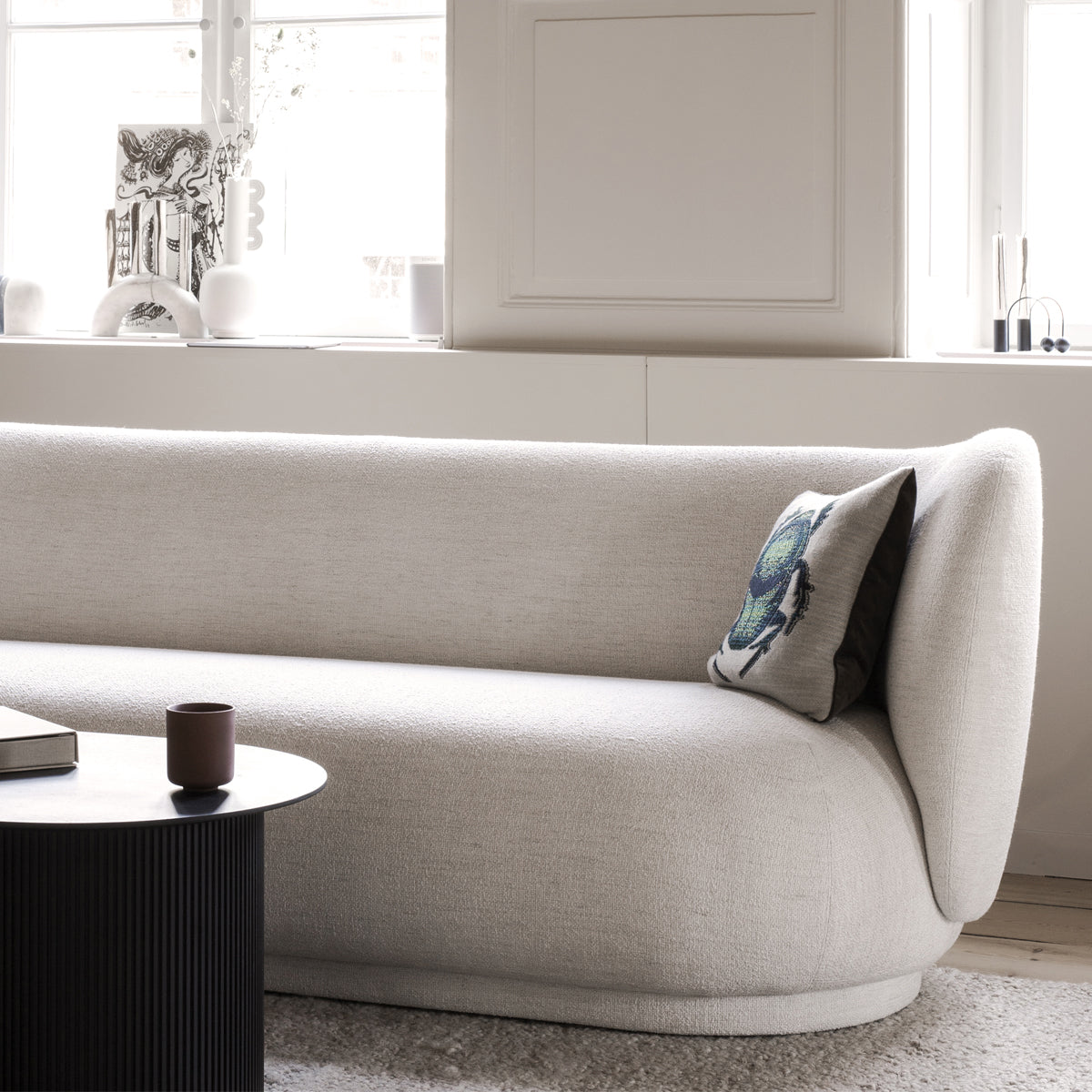 Rico 3 Seater Sofa Boucle Off White - ferm LIVING