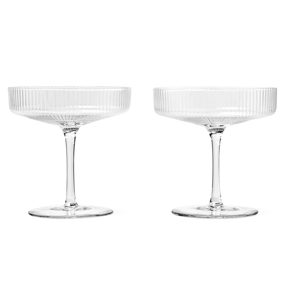 Ripple Champagne Saucers Set of 2 Clear - ferm LIVING