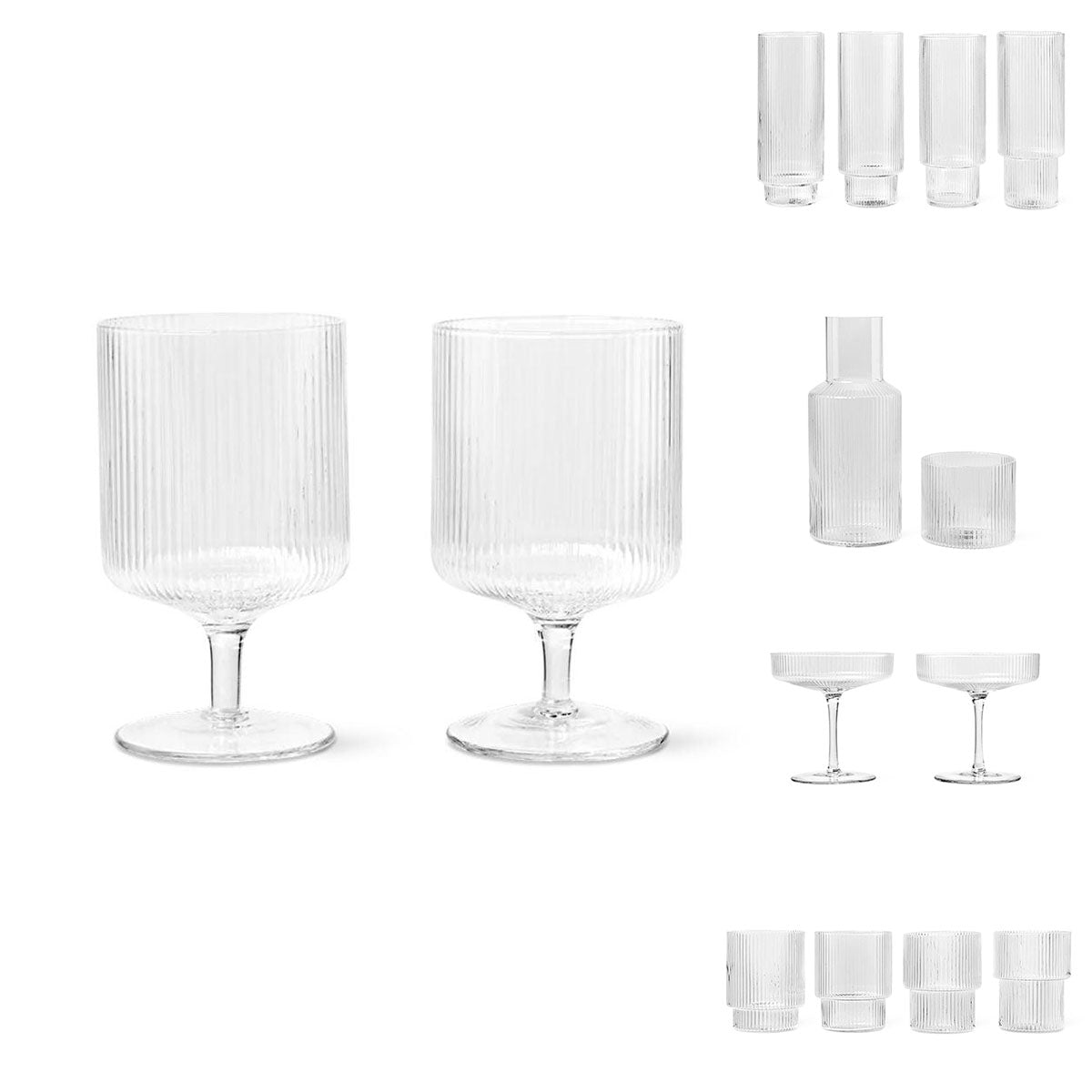 Ripple Glassware Clear - ferm LIVING