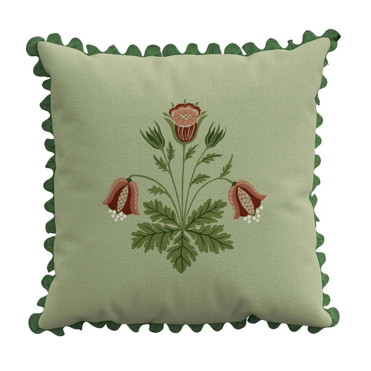 Morris &amp; Co Rose Bough&#39;s Green Cushion