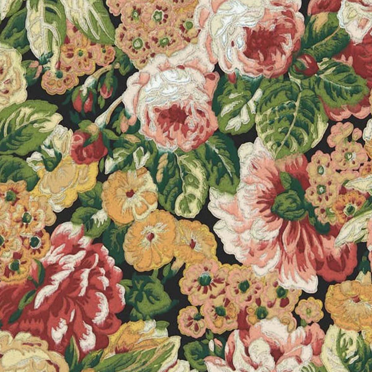 Sanderson X Salvesen Graham &#39;Rose and Peony - Amanpuri Red/Devon Green&#39; Wallpaper