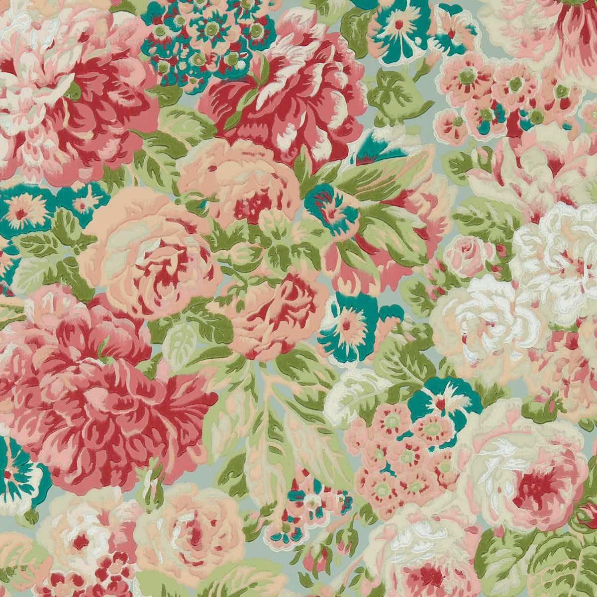 Rose and Peony Wallpaper - Sanderson X Salvesen Graham