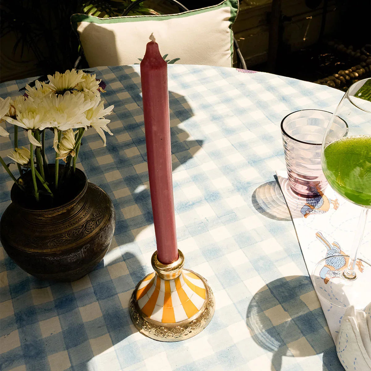 Sanya Striped Candle Holder - Doing Goods