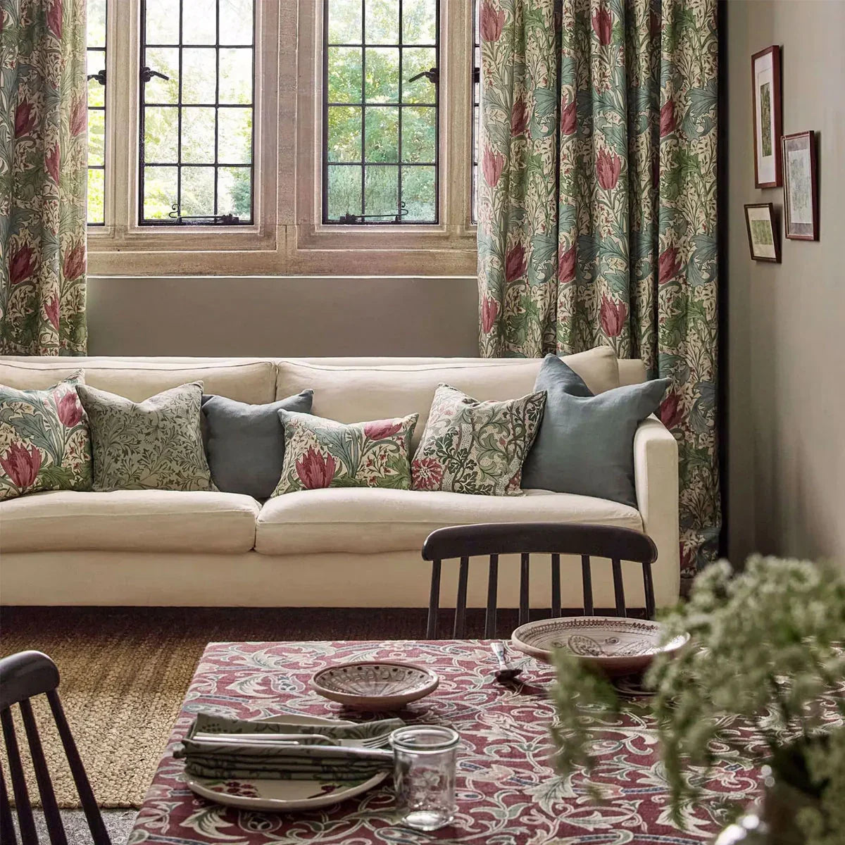 Scrolling Tulip Fabric - Morris & Co