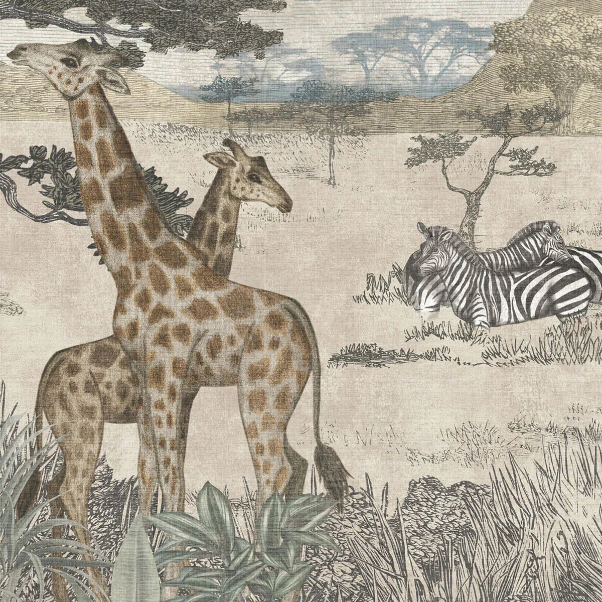 Serengeti Mural Wallpaper - Borastapeter