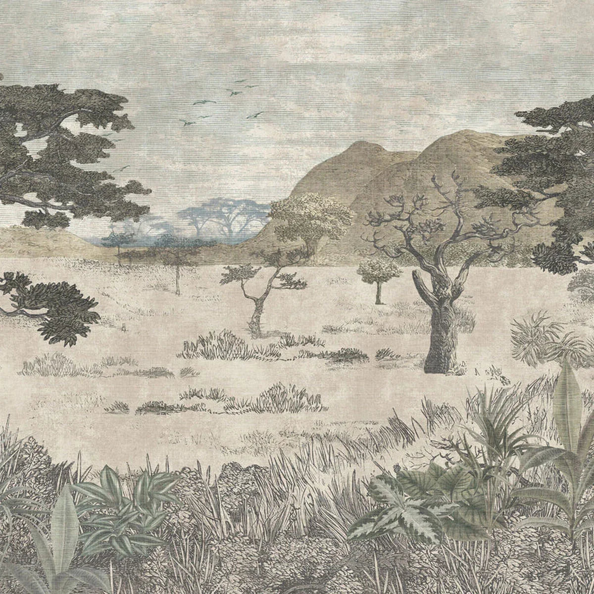 Serengeti Savannah Mural Wallpaper - Borastapeter
