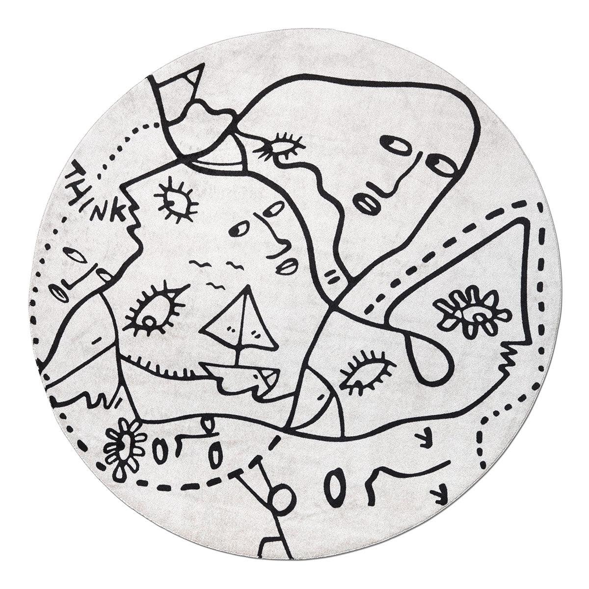 Linescapes Round Carpet by Shantell Martin - Qeeboo