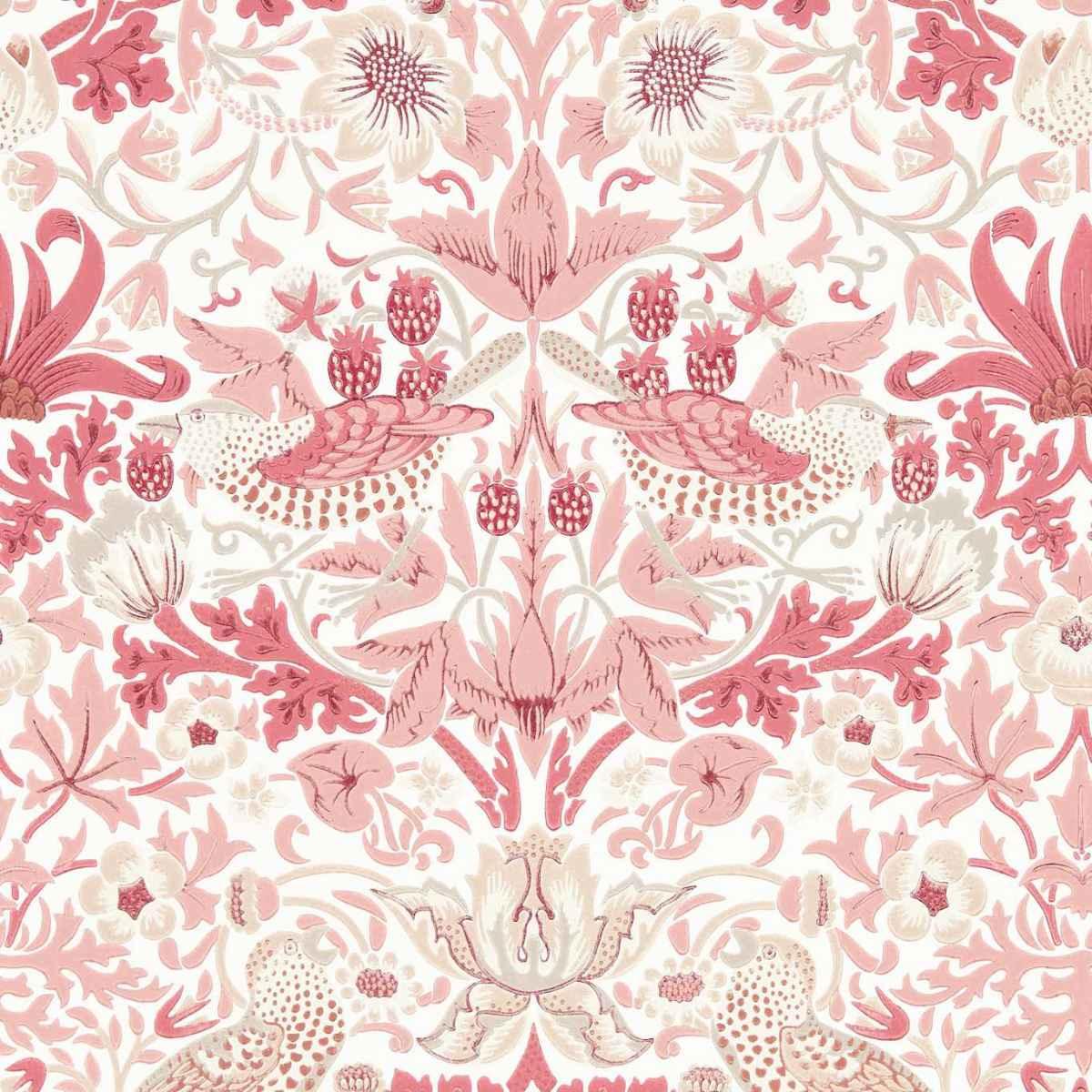 Morris &amp; Co Simply Strawberry Thief Wallpaper