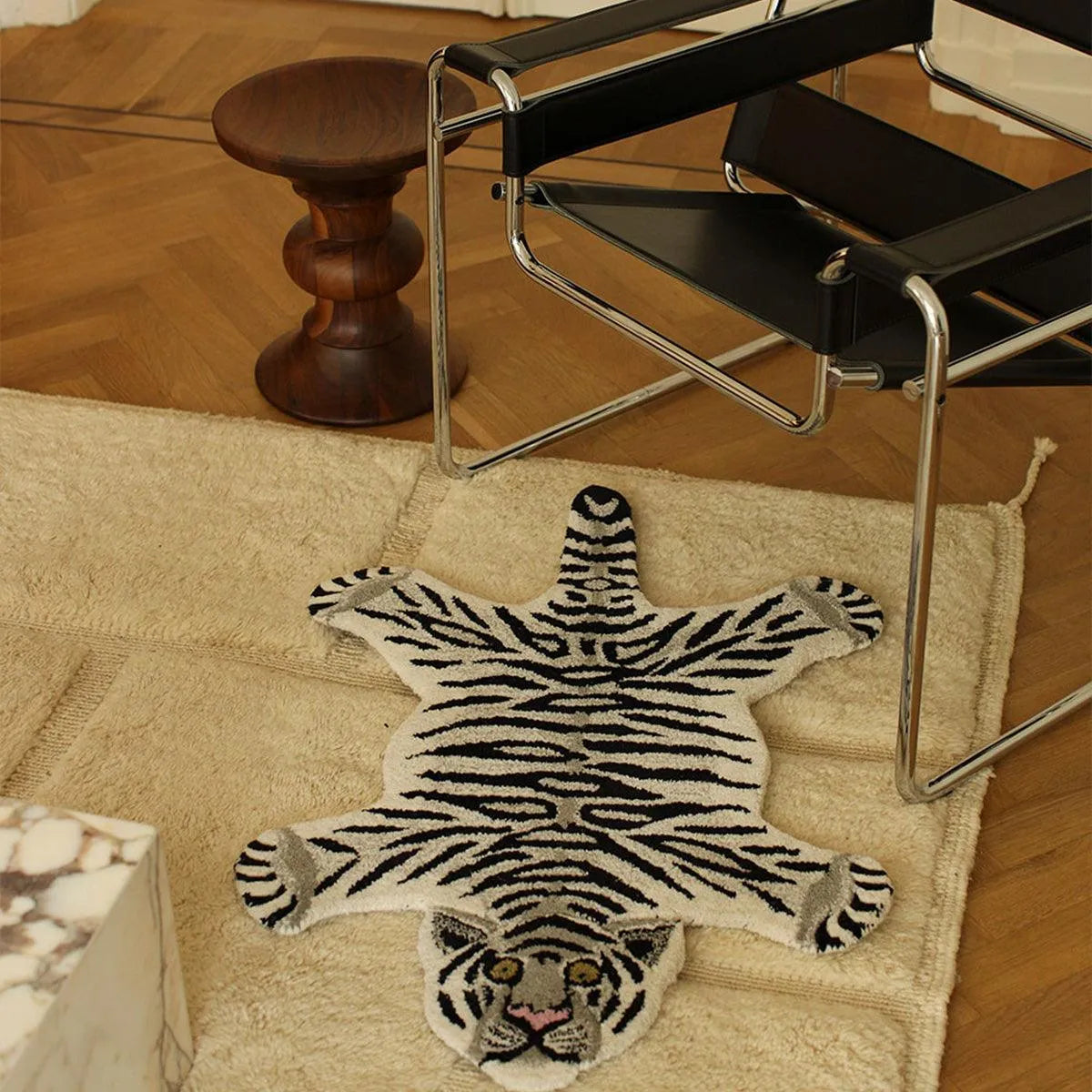 Snowy Tiger Rug - Doing Goods