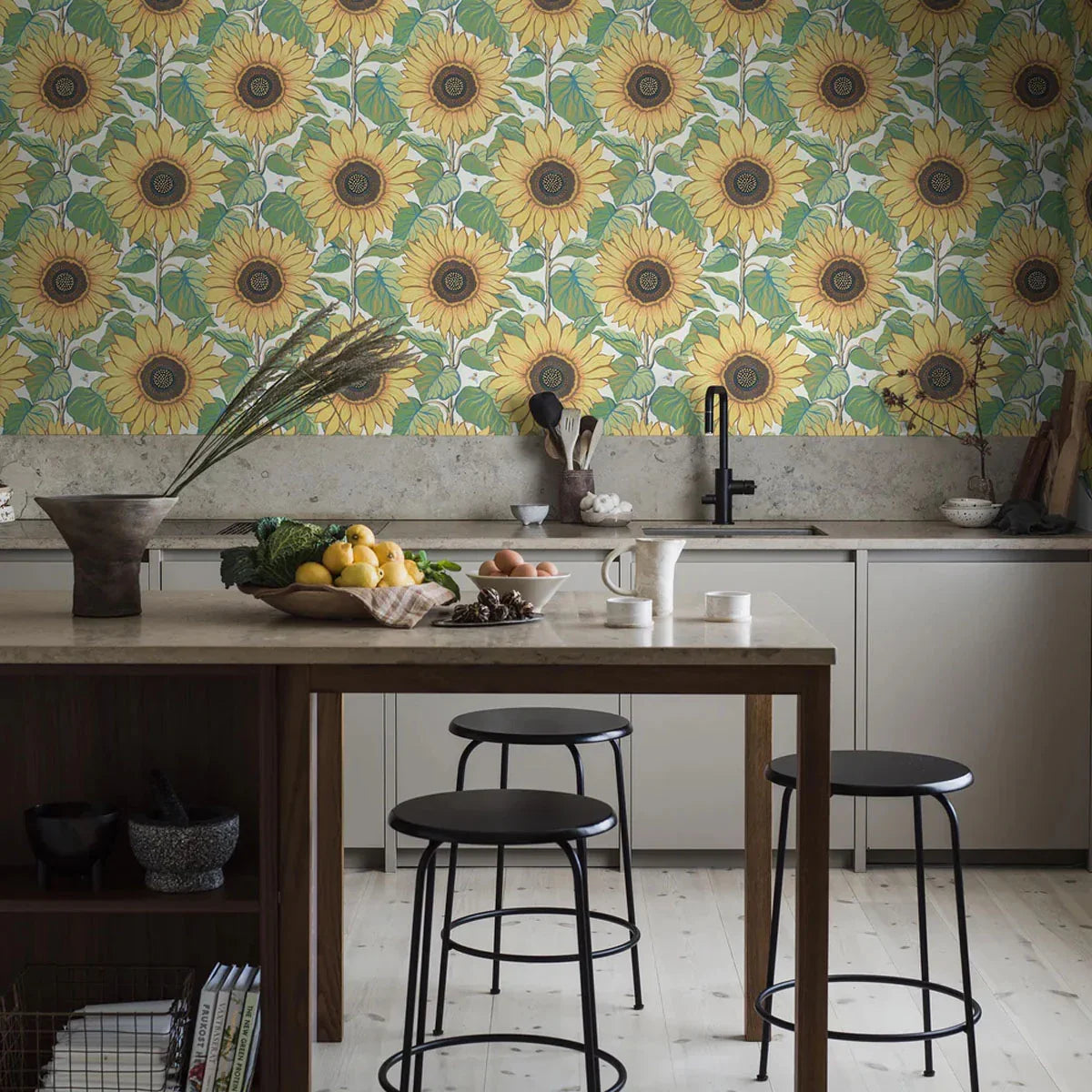 Solrosor Mural Wallpaper - Borastapeter