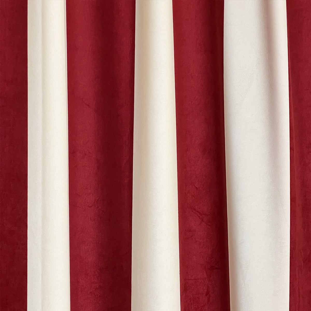 Somerset Stripe Lipstick Printed Velvet Panel Curtain