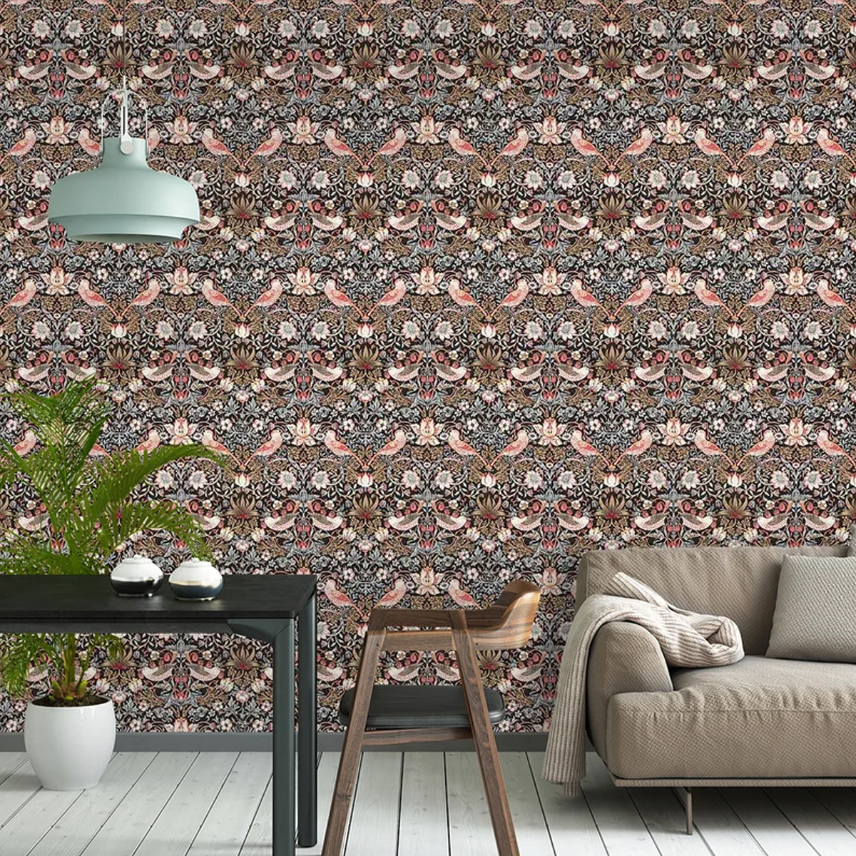 Archive by Sanderson &#39;Strawberry Thief - Old Fashioned&#39; Wallpaper