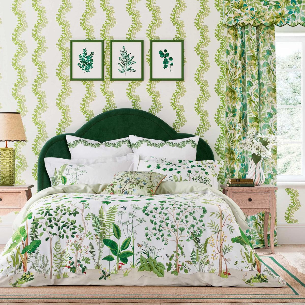 Sanderson Sycamore &amp; Oak Botanical Green Bedding