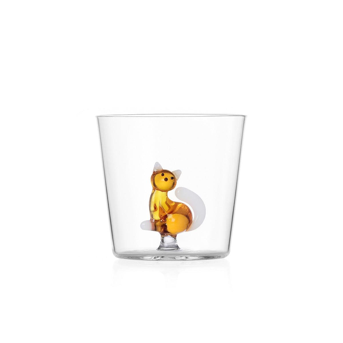 Tabby Cat Glass Tumbler 8cm - Ichendorf