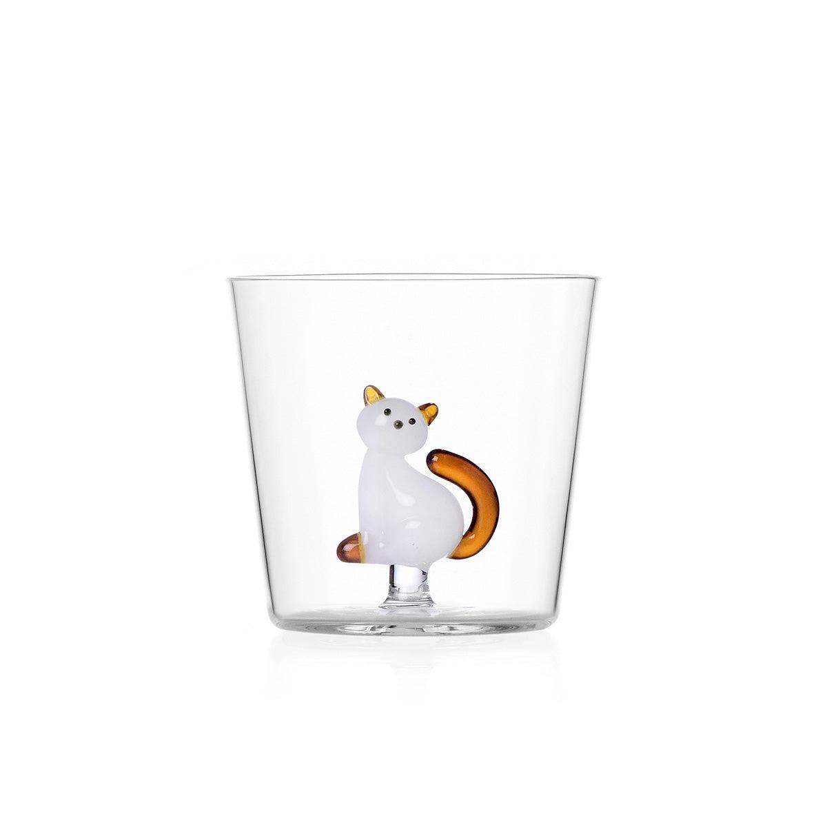 Tabby Cat Glass Tumbler 8cm - Ichendorf