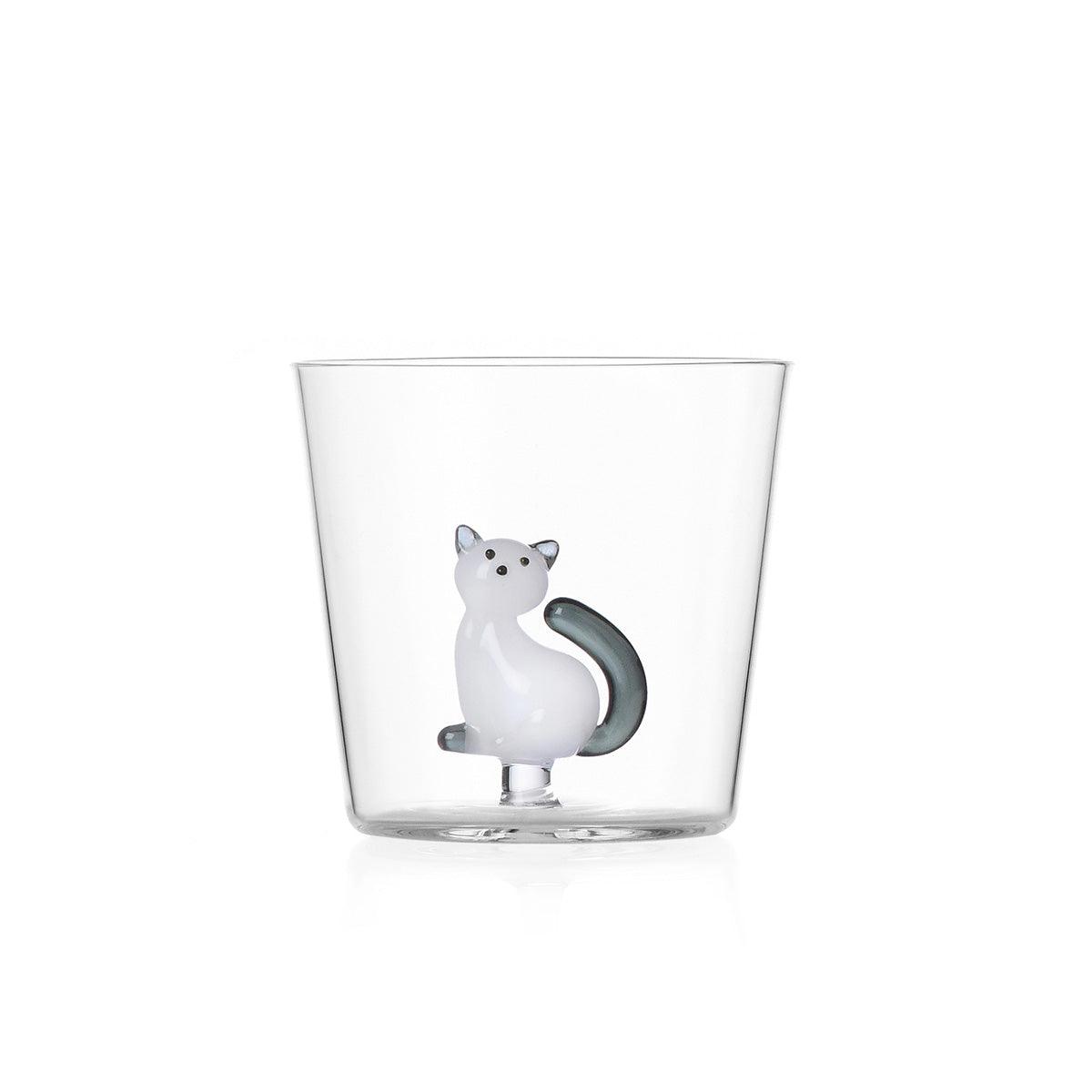 Tabby Cat Glass Tumbler 8cm - Ichendorf