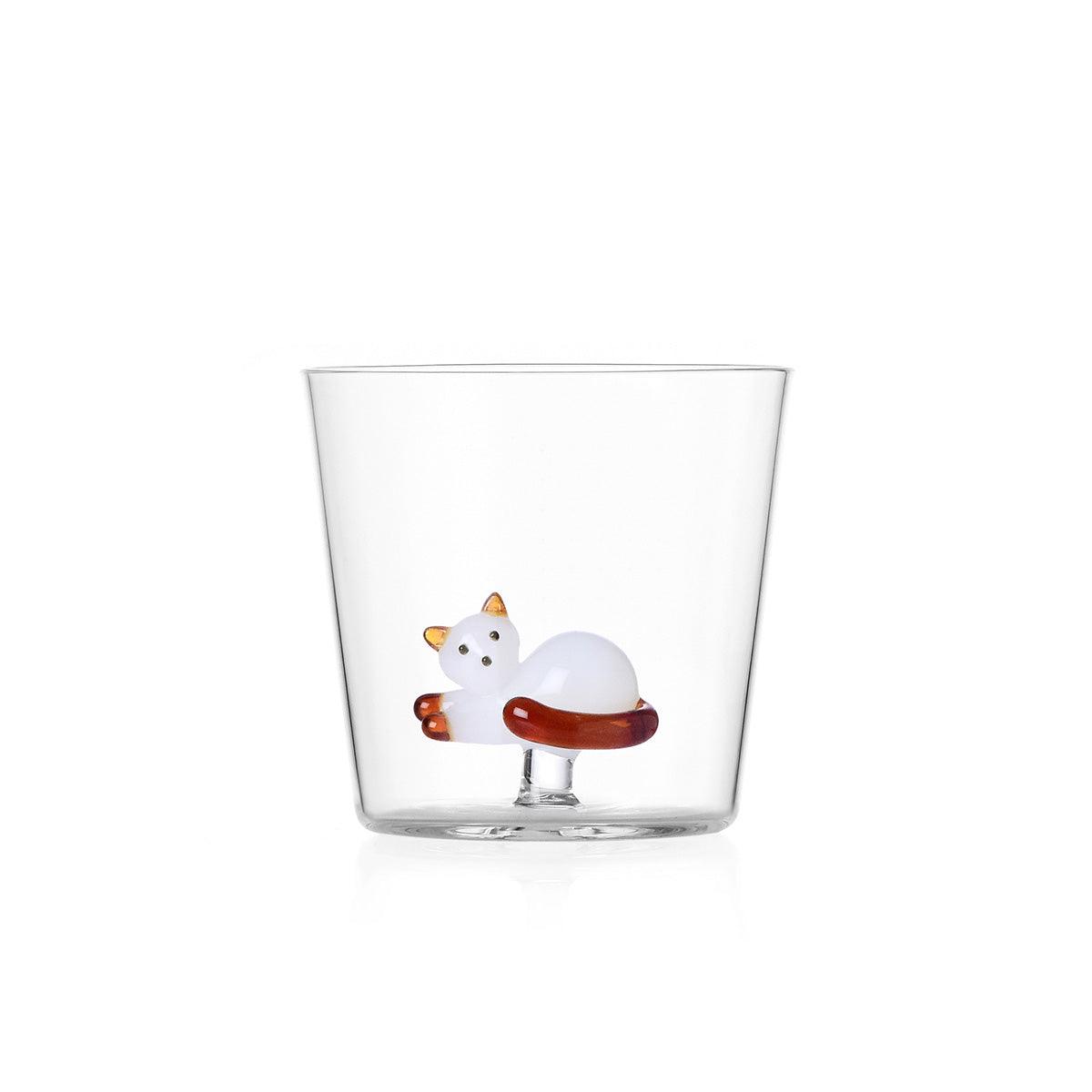 Tabby Cat Glass Tumbler 8cm - Ichendorf