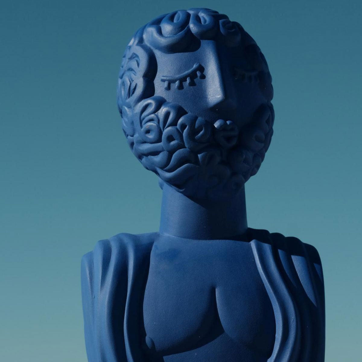 Magna Graecia Terracotta Bust Man Blue - Seletti