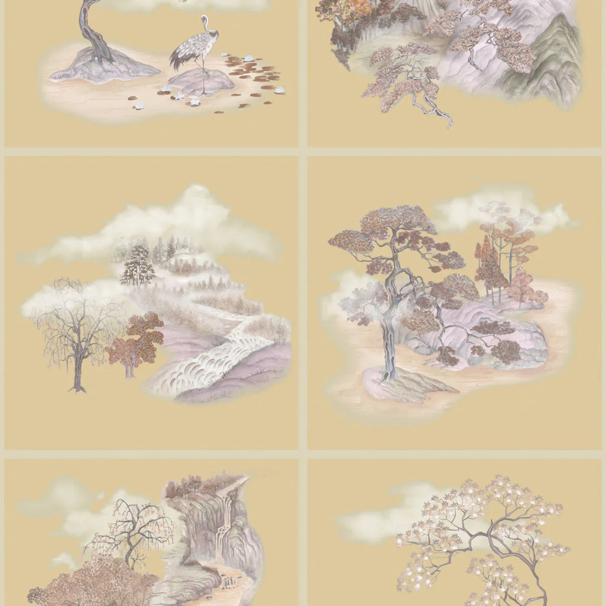 Tile Toile Gilded Wallpaper - Cole & Son