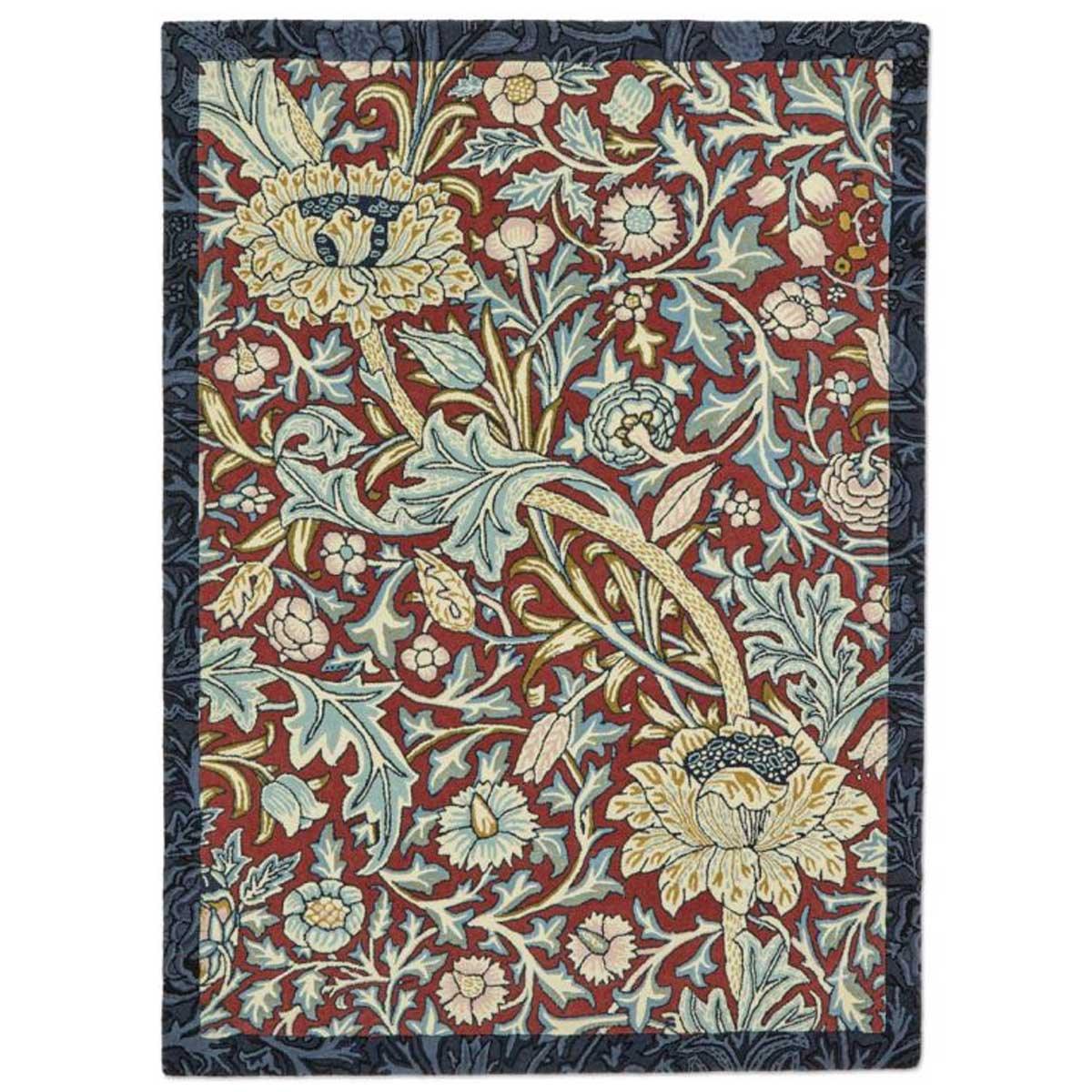 Morris &amp; Co &#39;Trent - Madder Red/Webbs Blue&#39; Rug