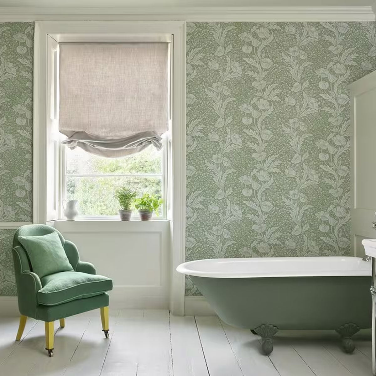 Tudor Poppy Wallpaper - Liberty