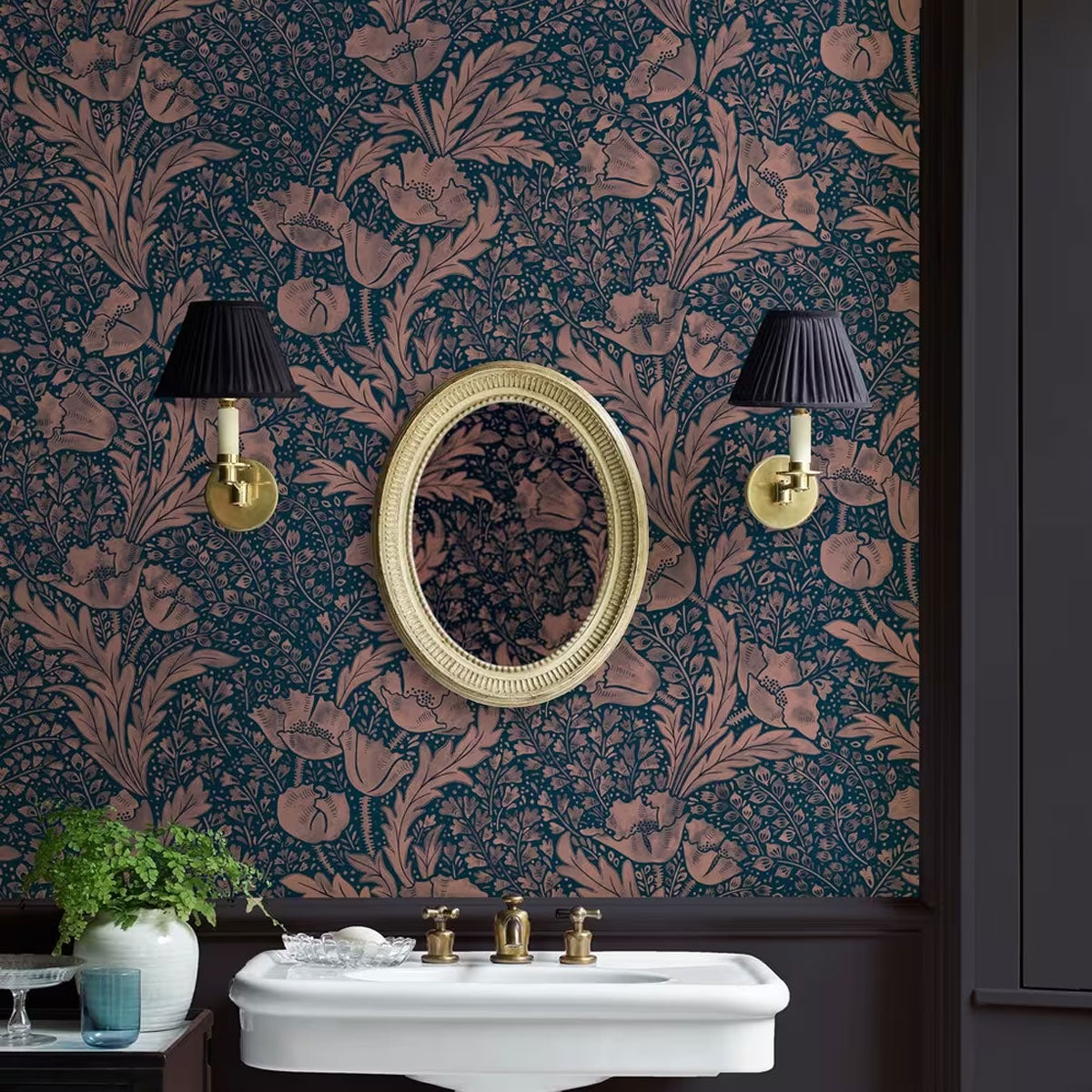 Tudor Poppy Wallpaper - Liberty