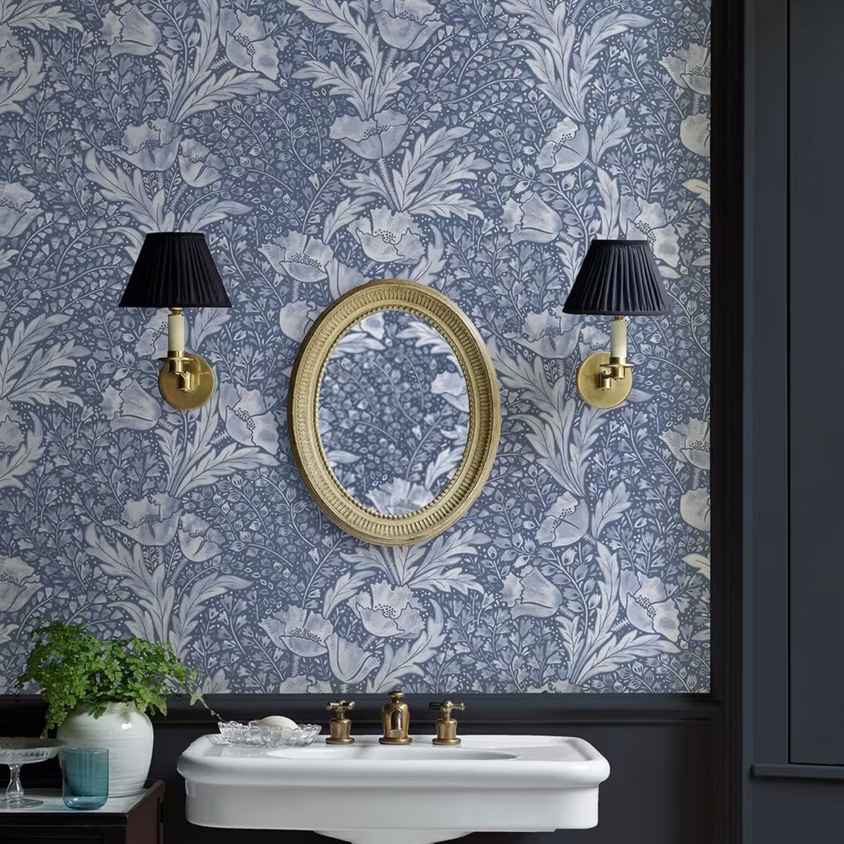 Tudor Poppy Wallpaper - Liberty