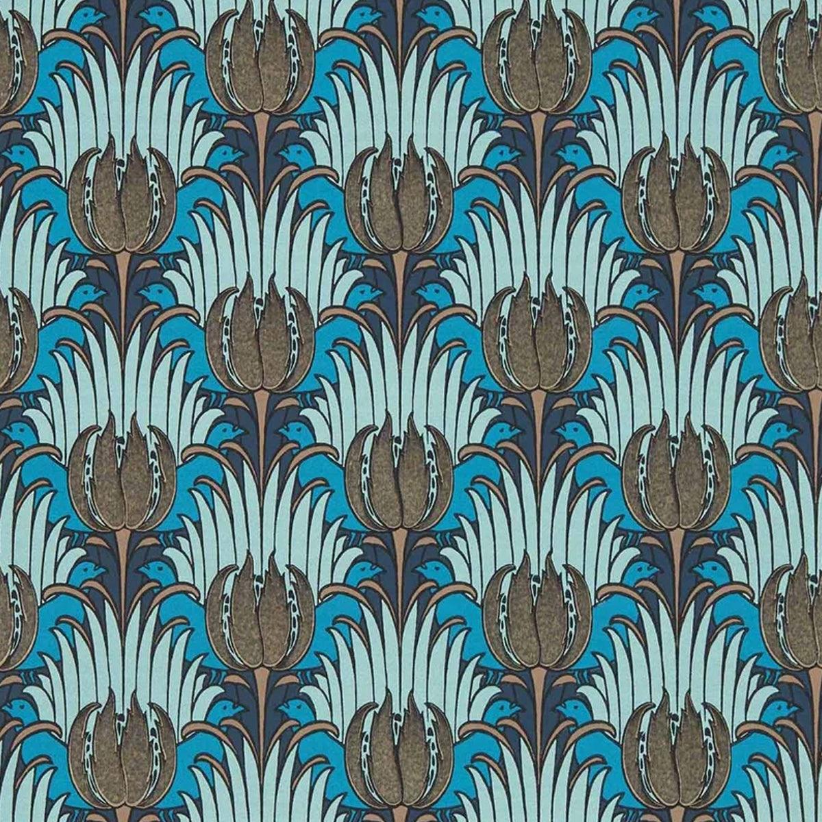 Morris &amp; Co &#39;Tulip and Bird - Opal &amp; Seafoam&#39; Wallpaper