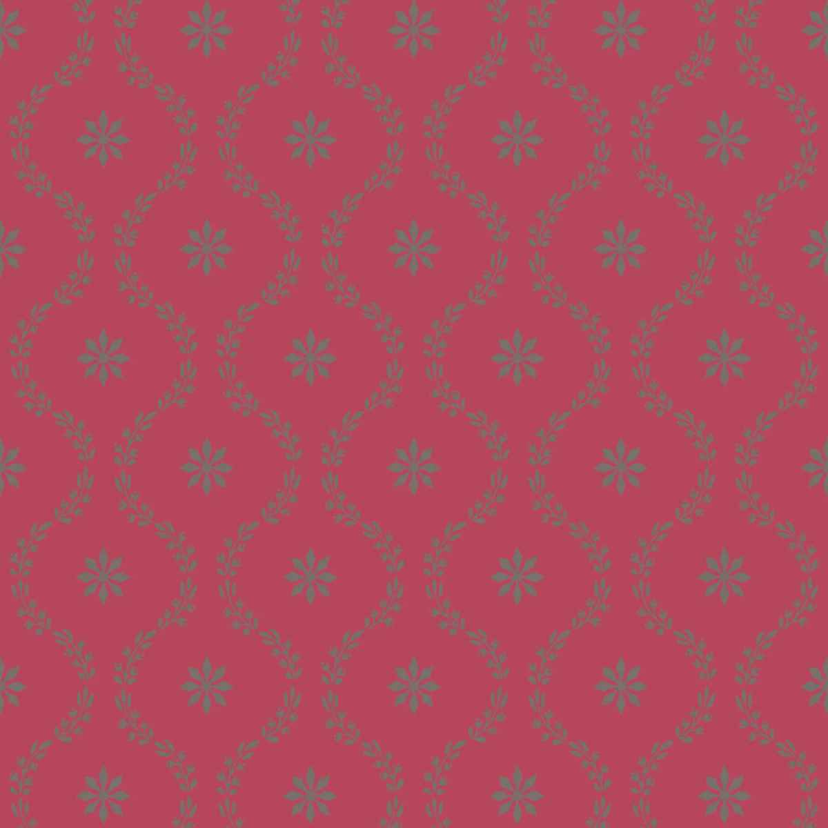 Cole &amp; Son &#39;Clandon - Pewter on Red&#39; Wallpaper