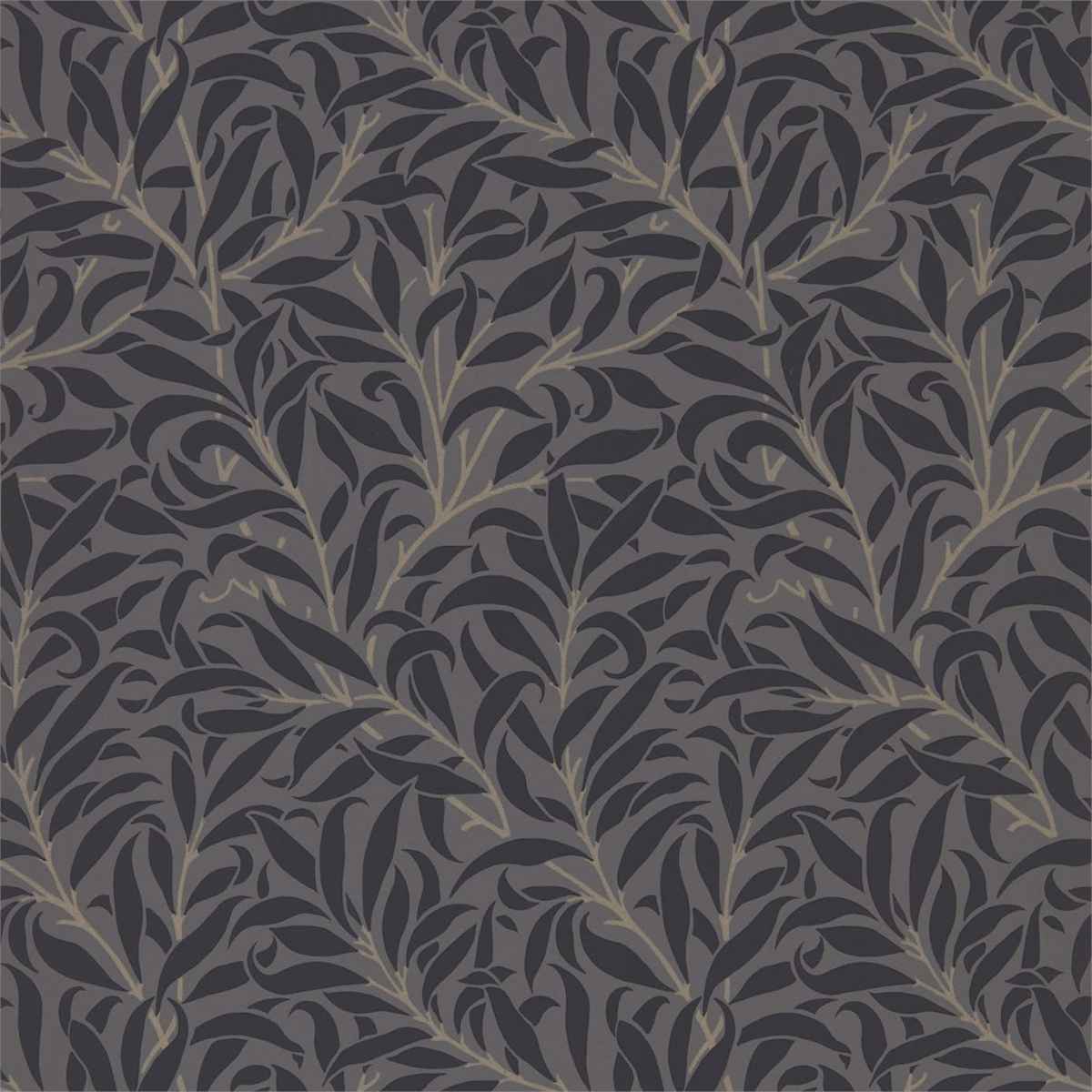 Morris &amp; Co &#39;Pure Willow Boughs - Charcoal/Black&#39; Wallpaper