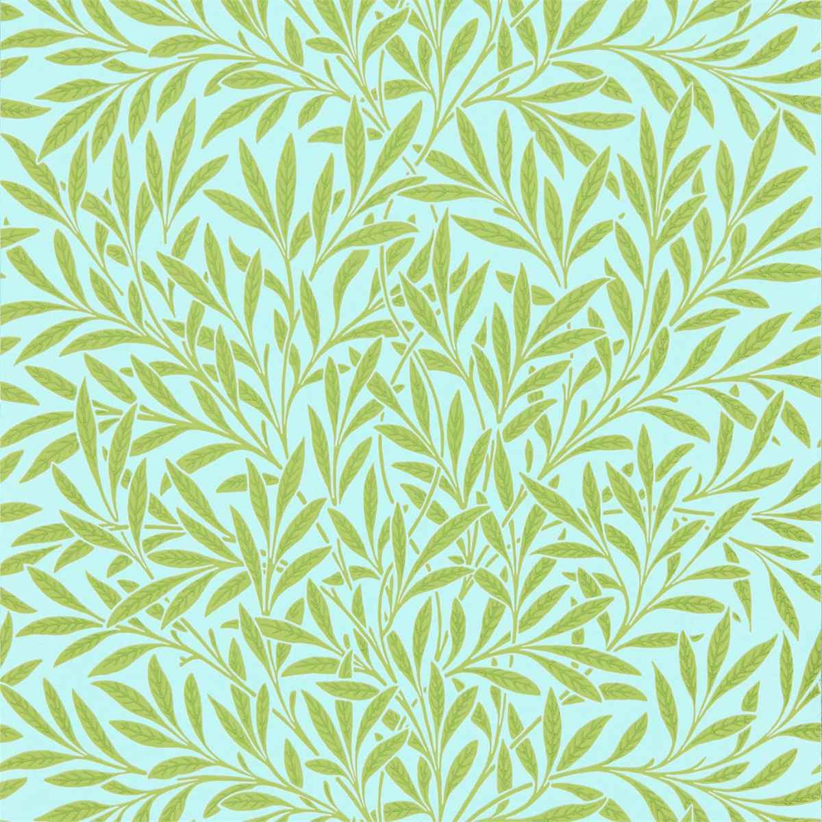 Morris &amp; Co &#39;Willow - Sky/Leaf&#39; Wallpaper