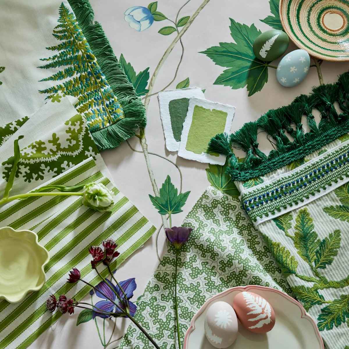 Sanderson &#39;Pinetum Stripe - Sap Green&#39; Fabric