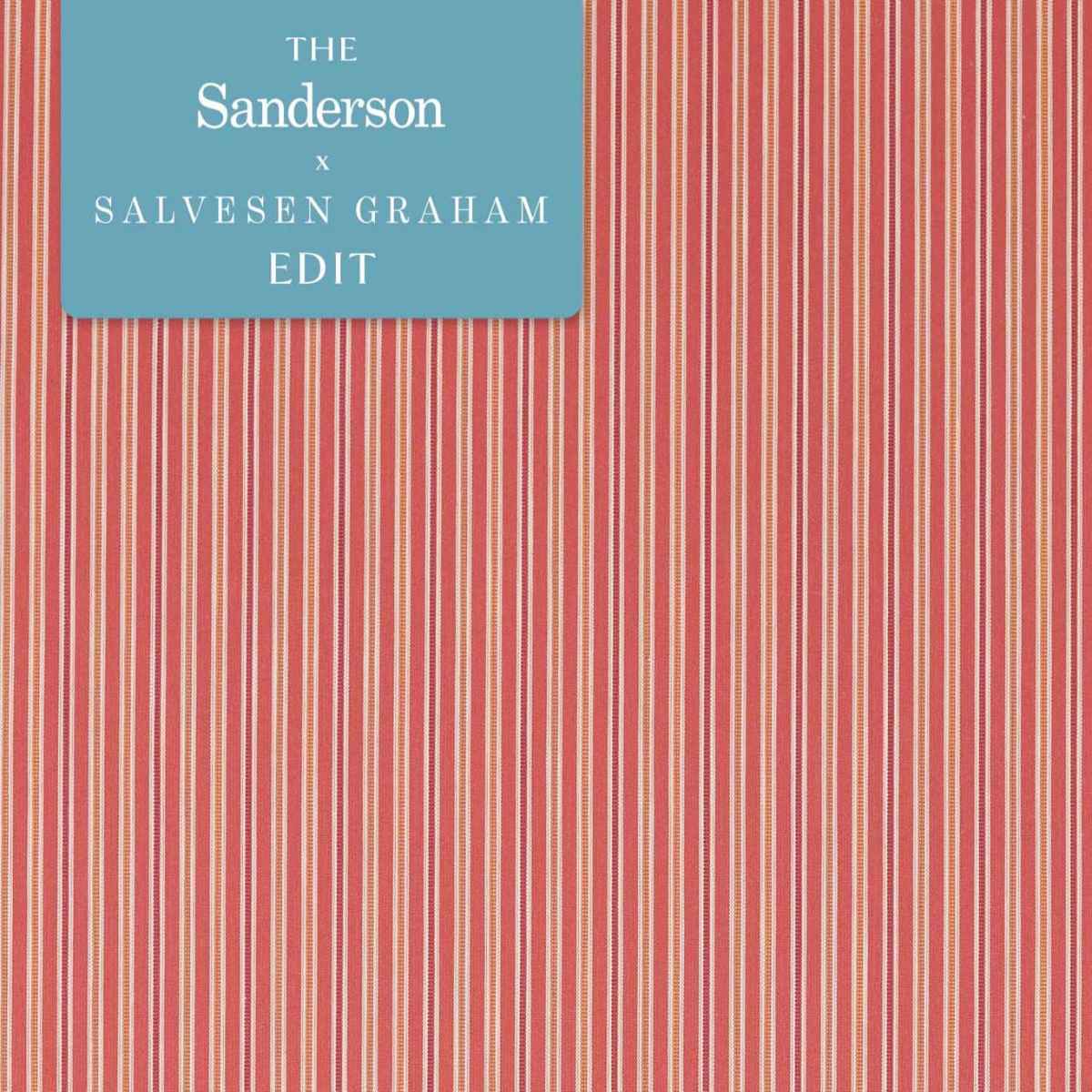 Sanderson X Salvesen Graham &#39;Melford Stripe - Rowan Berry&#39; Fabric