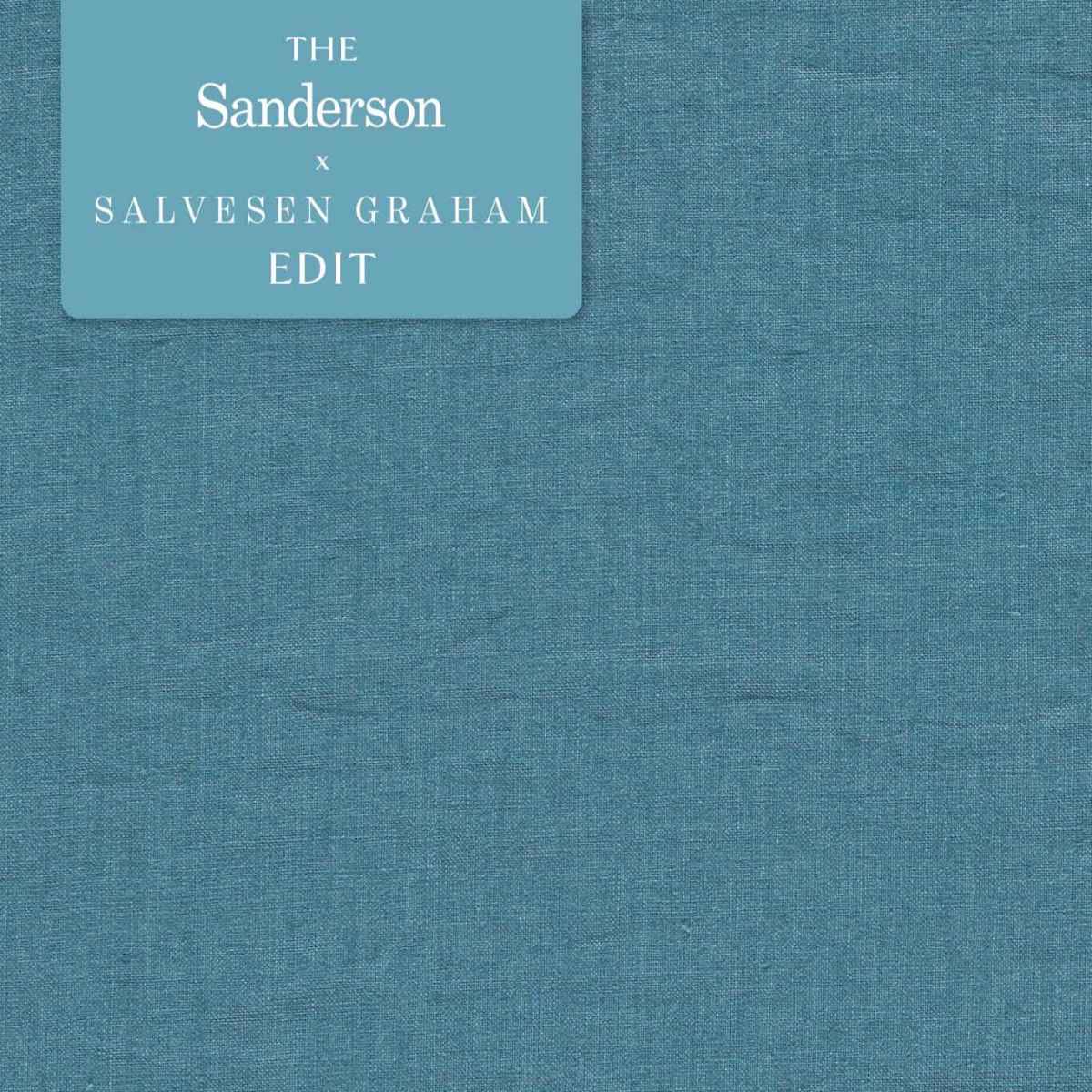 Sanderson X Salvesen Graham &#39;Rue Linen - Petrol&#39; Fabric