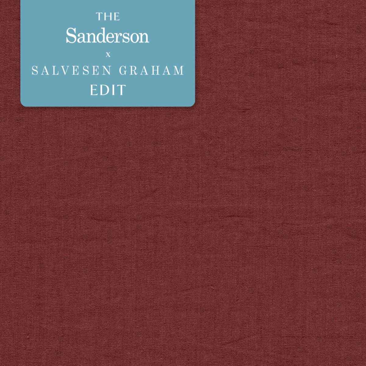 Sanderson X Salvesen Graham &#39;Rue Linen - Wine&#39; Fabric