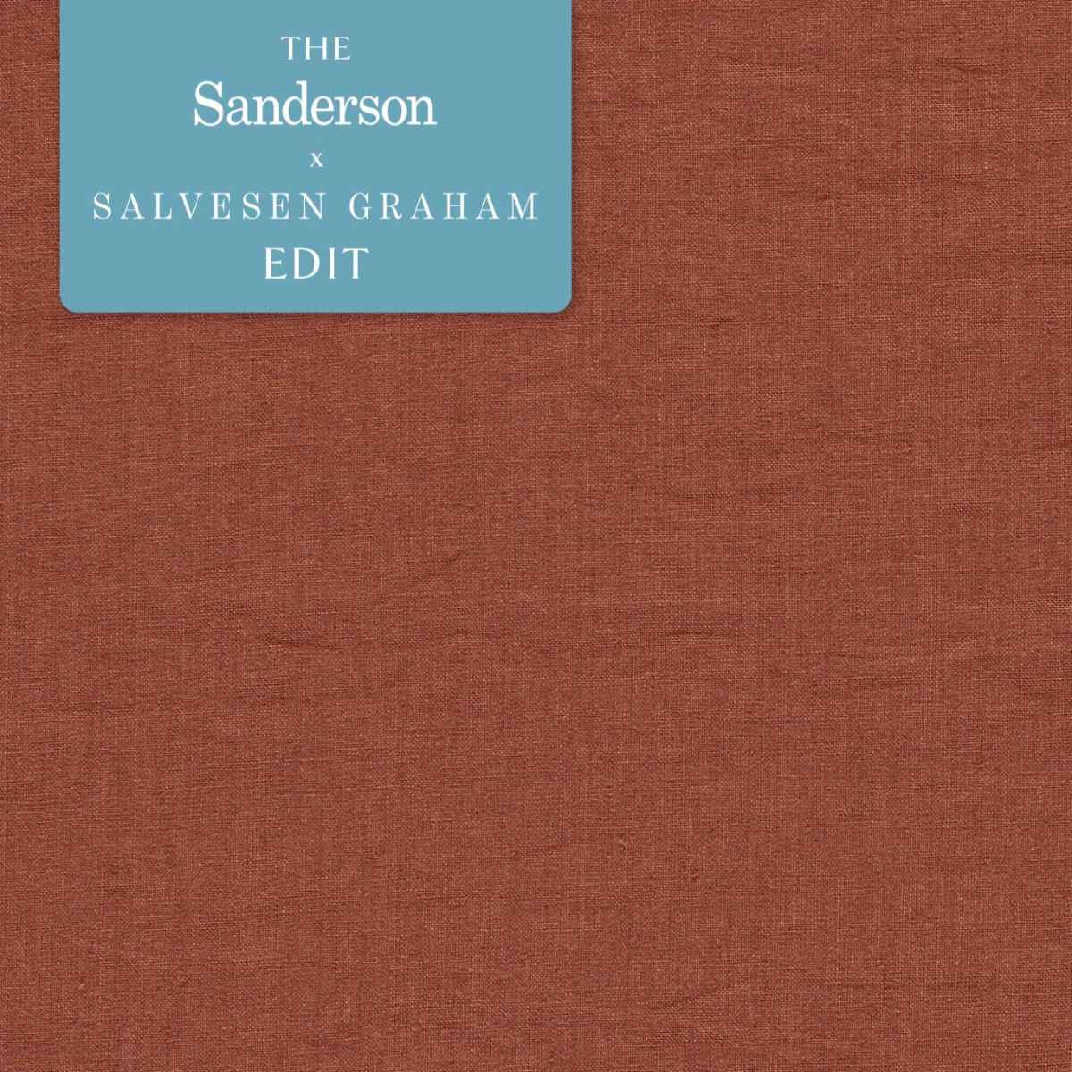 Sanderson X Salvesen Graham &#39;Rue Linen - Brick&#39; Fabric