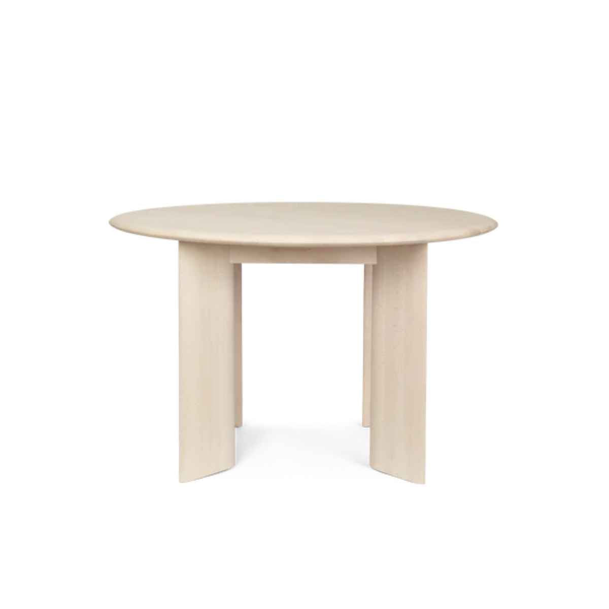 Bevel Table Round White Oiled Beech - ferm LIVING