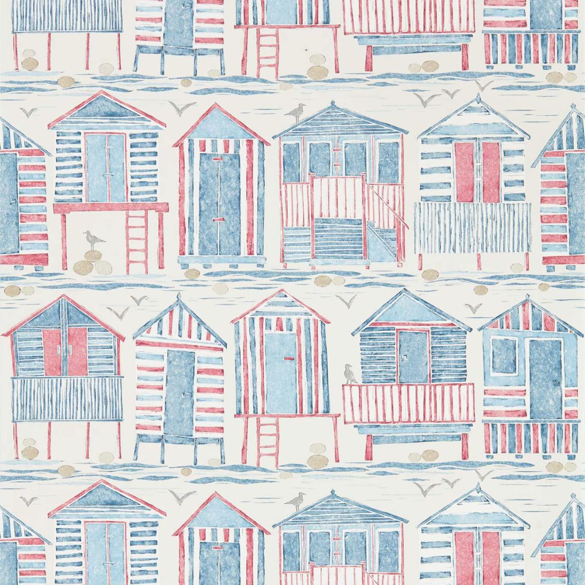 Sanderson &#39;Beach Huts - Nautical&#39; Wallpaper
