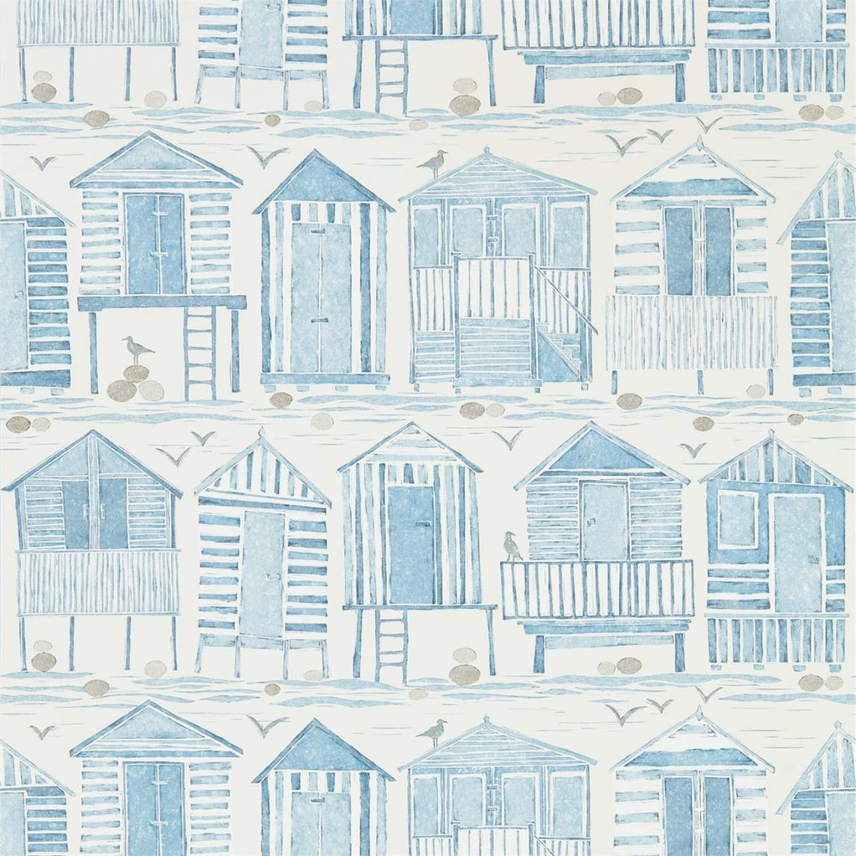 Sanderson &#39;Beach Huts - Marine&#39; Wallpaper