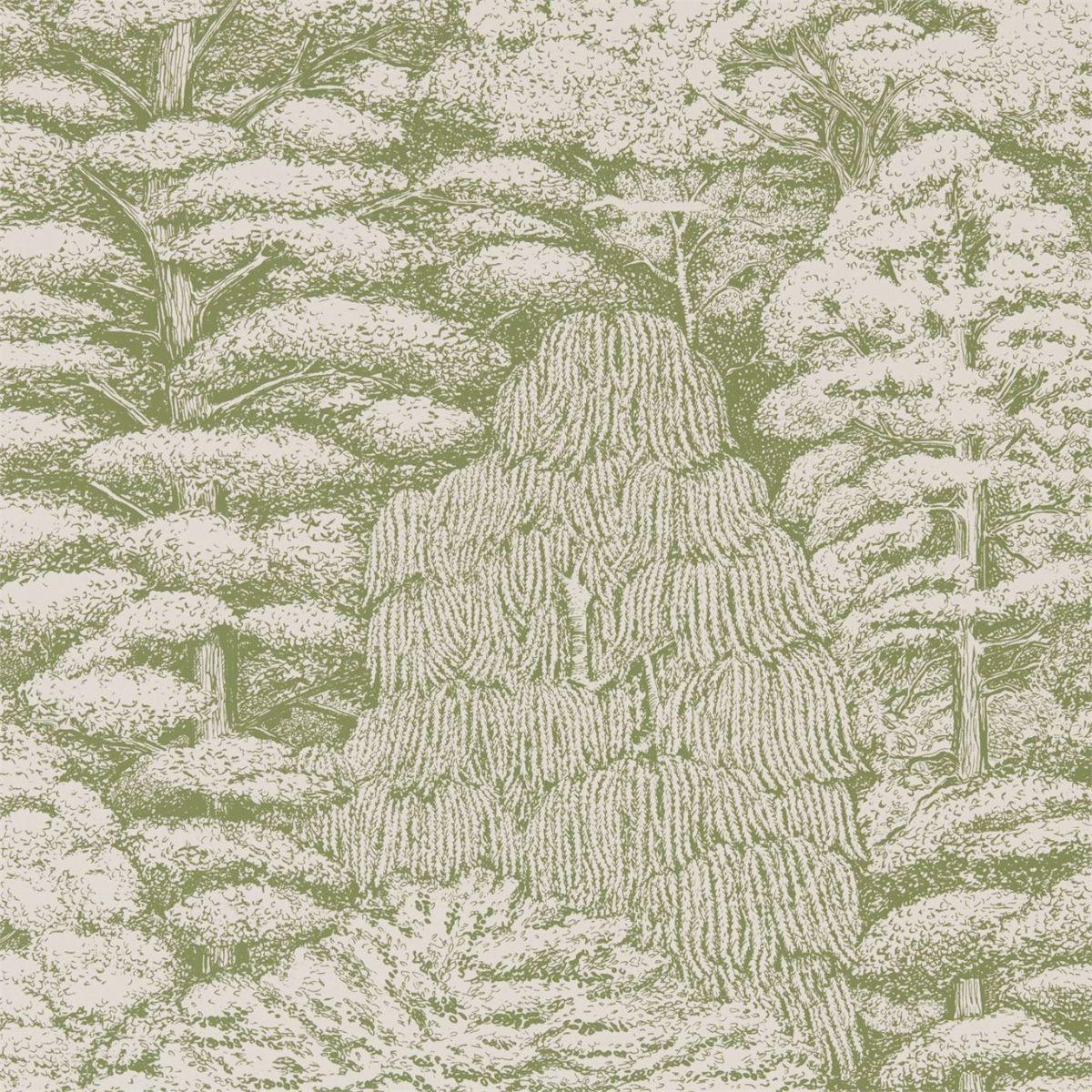 Sanderson &#39;Woodland Toile - Cream/Green&#39; Wallpaper