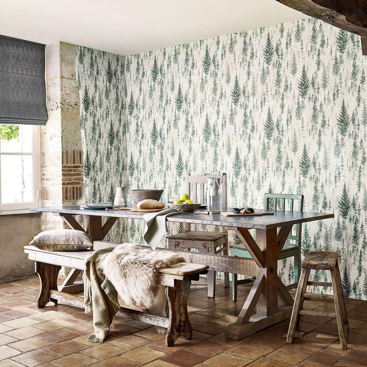 Sanderson &#39;Juniper Pine - Forest&#39; Wallpaper