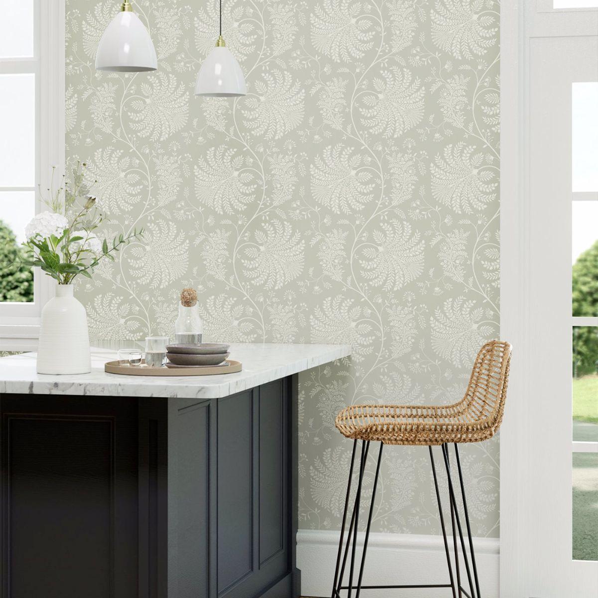 Sanderson &#39;Mapperton - Sage/Cream&#39; Wallpaper