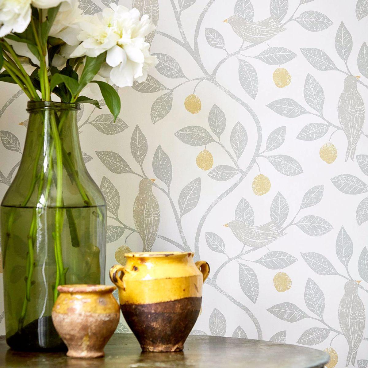 Sanderson &#39;Damson Tree - Dijon/Mole&#39; Wallpaper