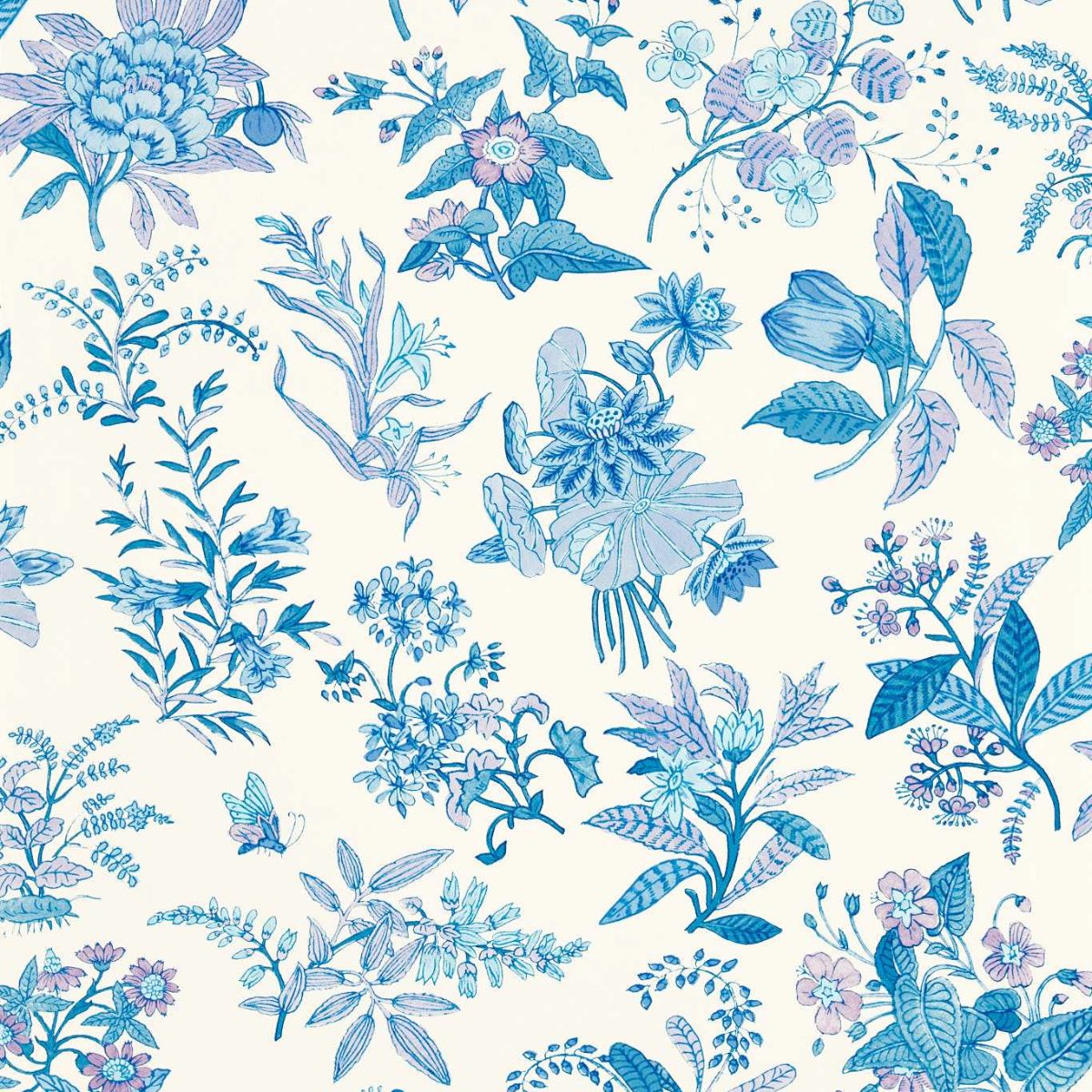Harlequin X Sophie Robinson &#39;Woodland Floral - Lapis/Amethyst/Pearl&#39; Wallpaper