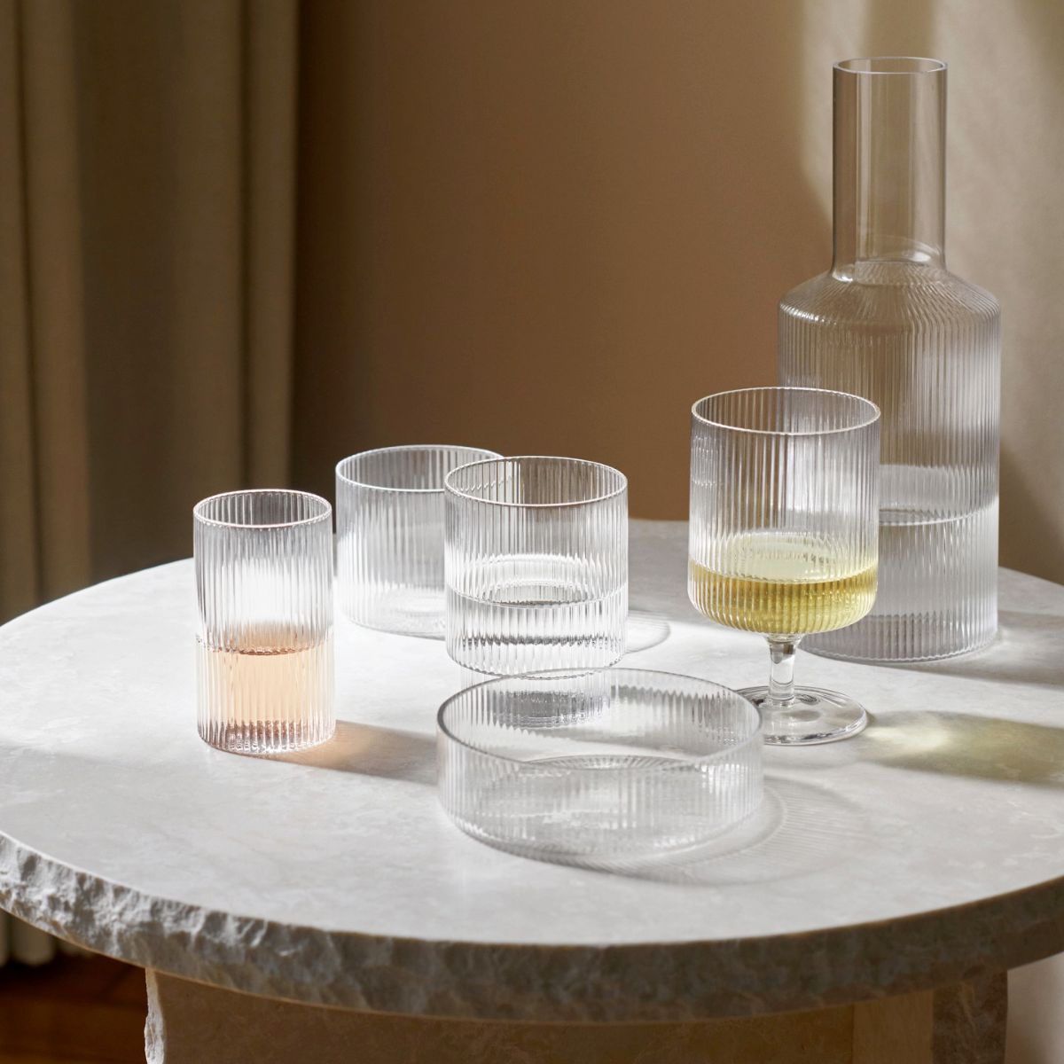 Ripple Wine Glasses Set of 2 Clear - ferm LIVING