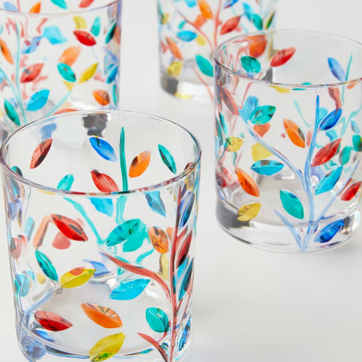 Hand Painted Murano Crystal Tumblers 9cm  - Les Ottomans