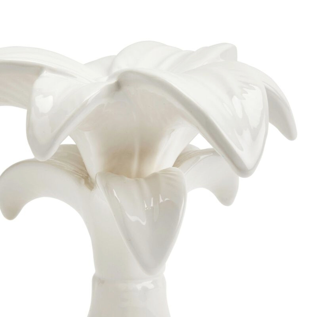 White Palm Tree Candlestick Holder Small - Les-Ottomans